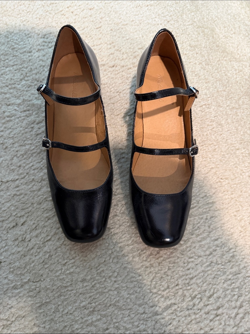 Madewell Black Double-Strap Mary Jane Flats- Like New